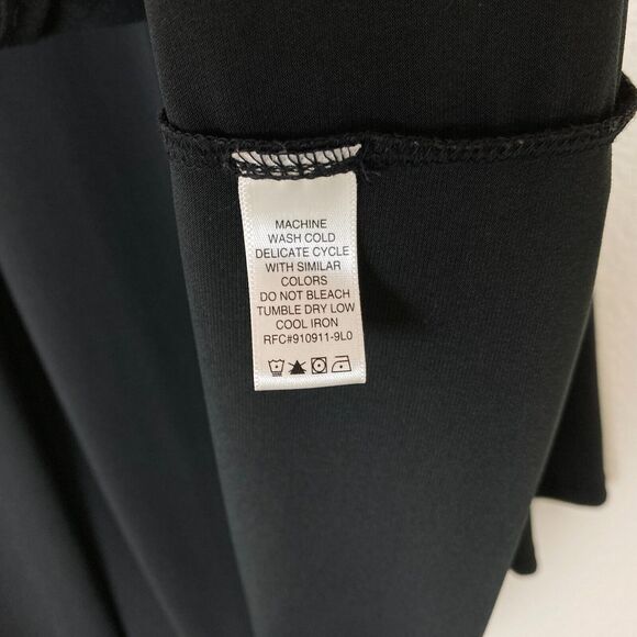 GEORGE Long Open Front 1 Button Cardigan Size 16W Black Long Sleeve Stretch Knit - Picture 3 of 5